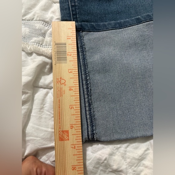 Goldenpoint Blue Ankle Cropped Jeans with Wide Cuff. Very Soft Stretchy Denim. - Picture 13 of 13